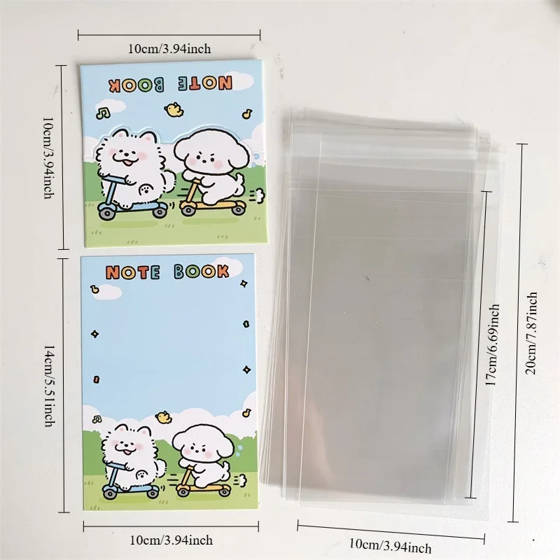 5 Pcs Cute Cartoon Puppy Card Set, Front Back Bag. Kpop Photocard Jewelry Packaging Gift Wrapping Materials, Stationery Supplies