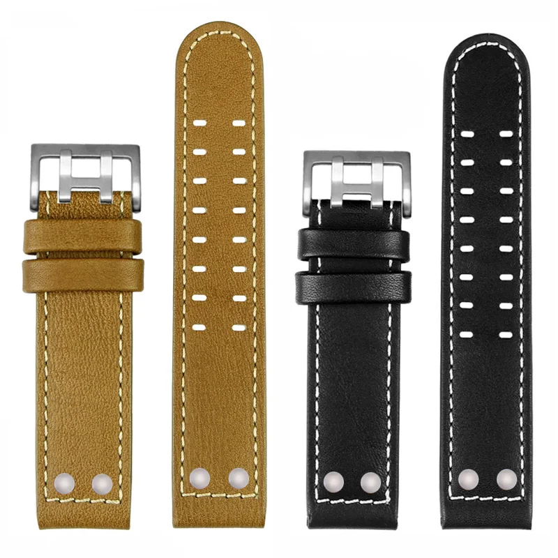 Genuine Leather Watch Band 20mm 22mm For Hamilton Khaki Aviation H77616533 H70615733 Strap Field Military Style Men WatchBand