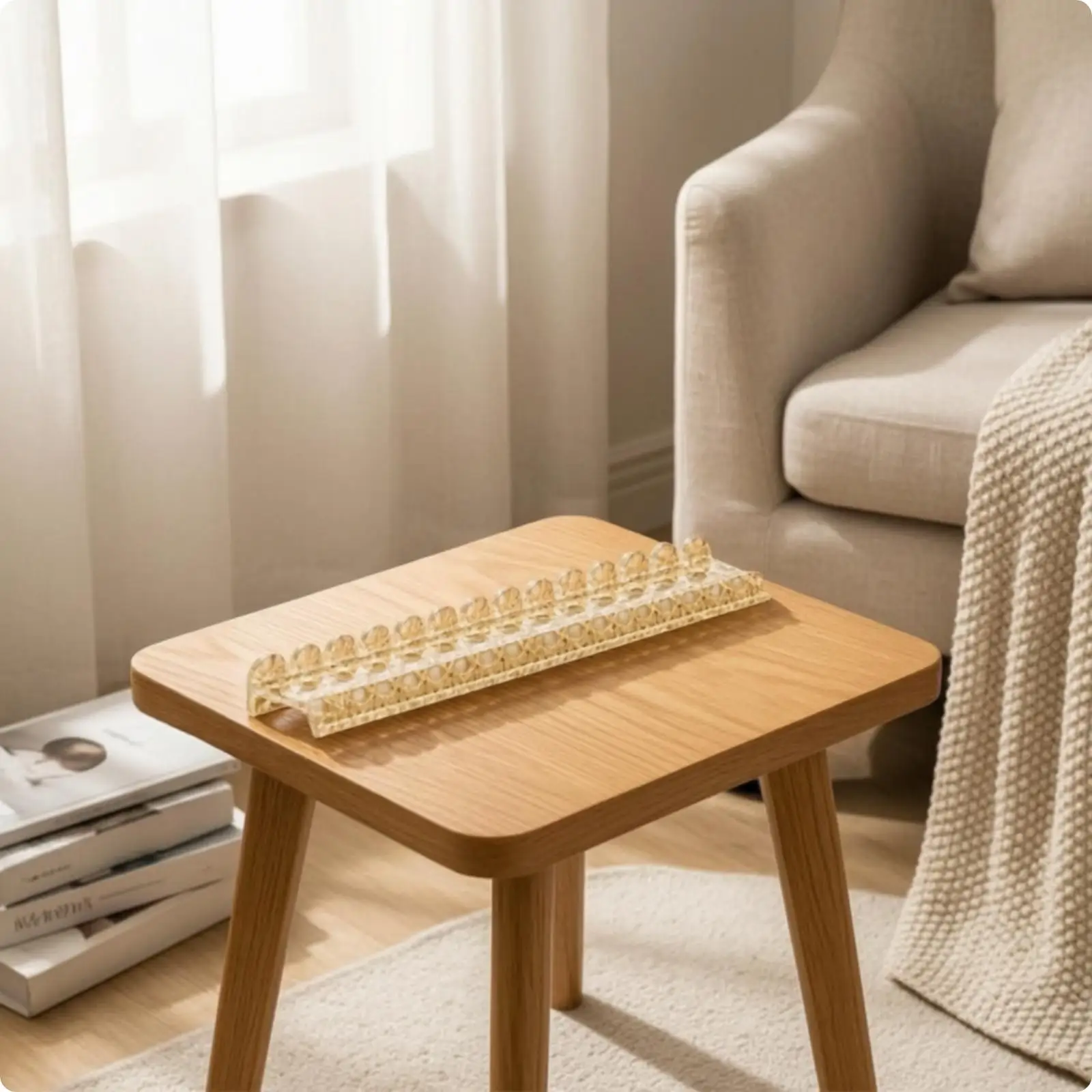 Rattan Style Mahjong Ruler Acrylic Tile Holder for Mahjong Set Professional Game Accessory Portable Rack for Tabletop Play