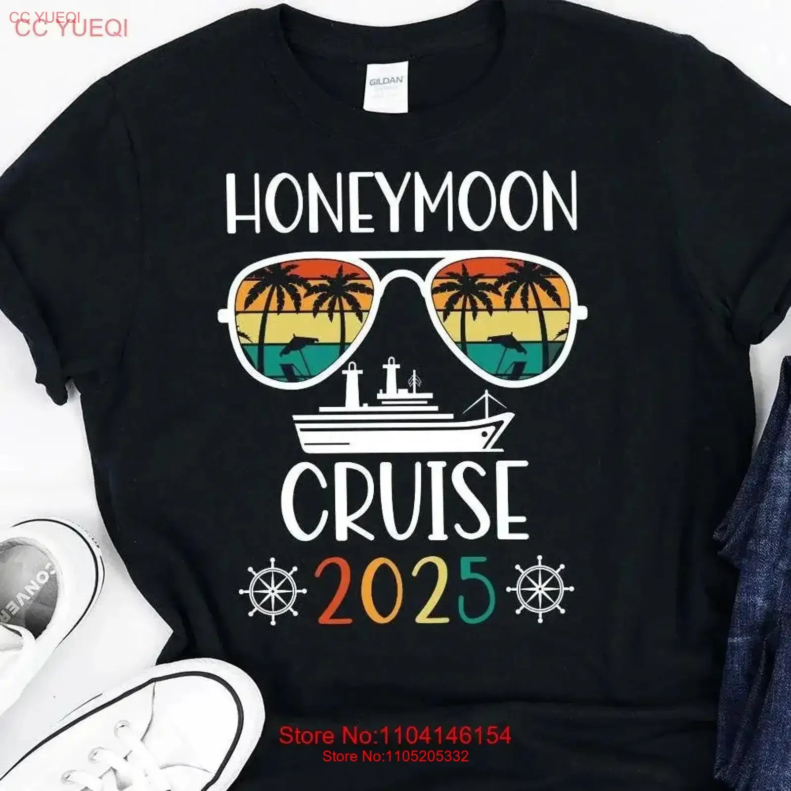 

Футболка с круизом для медового месяца, 1982, одинаковые комплекты для всей семьи, винтажный модный топ с рисунком для пары, повседневная одежда