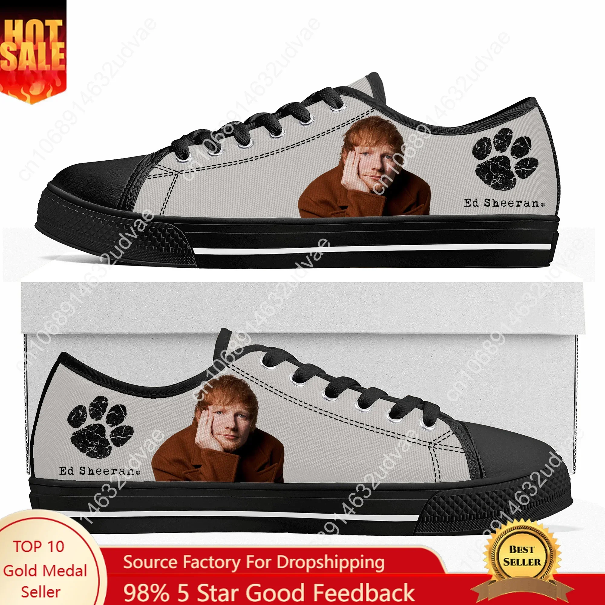 

Ed Sheeran Low Top High Top Sneakers Mens Womens Teenager High Quality Canvas Sneaker 3D Print Casual Shoes Personalized Shoe