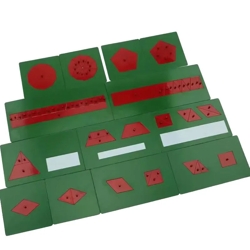 Montessori equal area iron panel geometric shape mathematics puzzle c