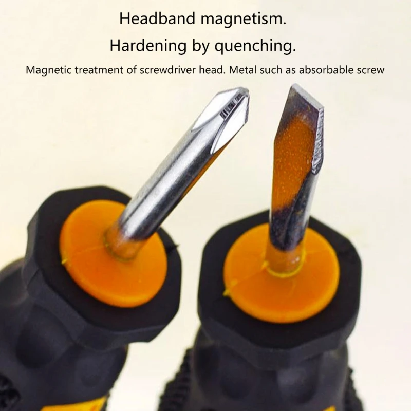 2PCS Short Handle Screwdriver Set Mini Portable Radish Head Flat Automotive Manual Dropshipping