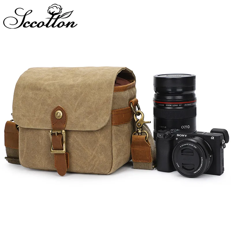 Canvas SLR photography micro single camera storage bag liner waterproof one shoulder oblique span camera bag