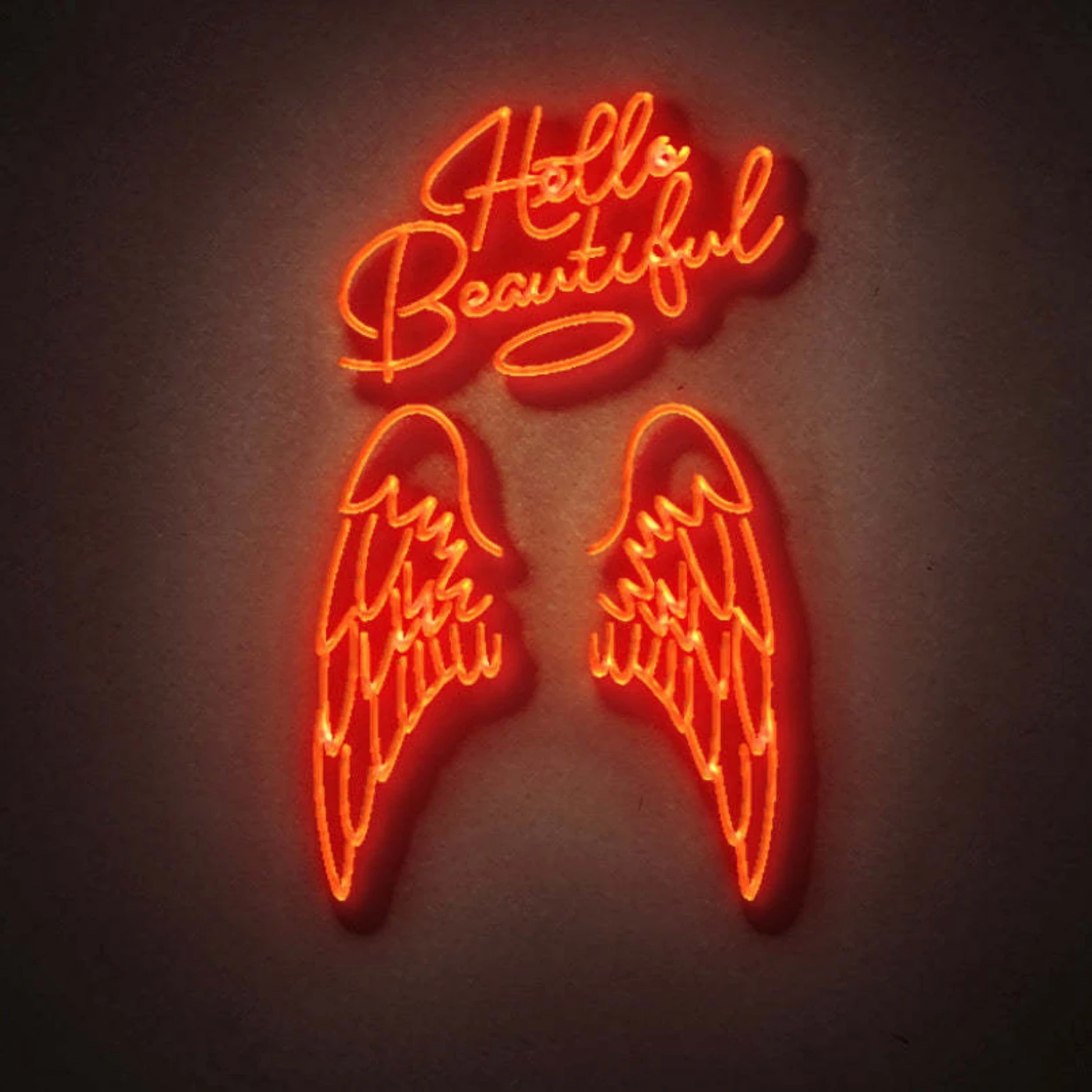 OHANEE Dropshipping Custom Popular Big Angel Wings Neon Led Light Hello Beautiful Neon Sign For Party Event Decoration