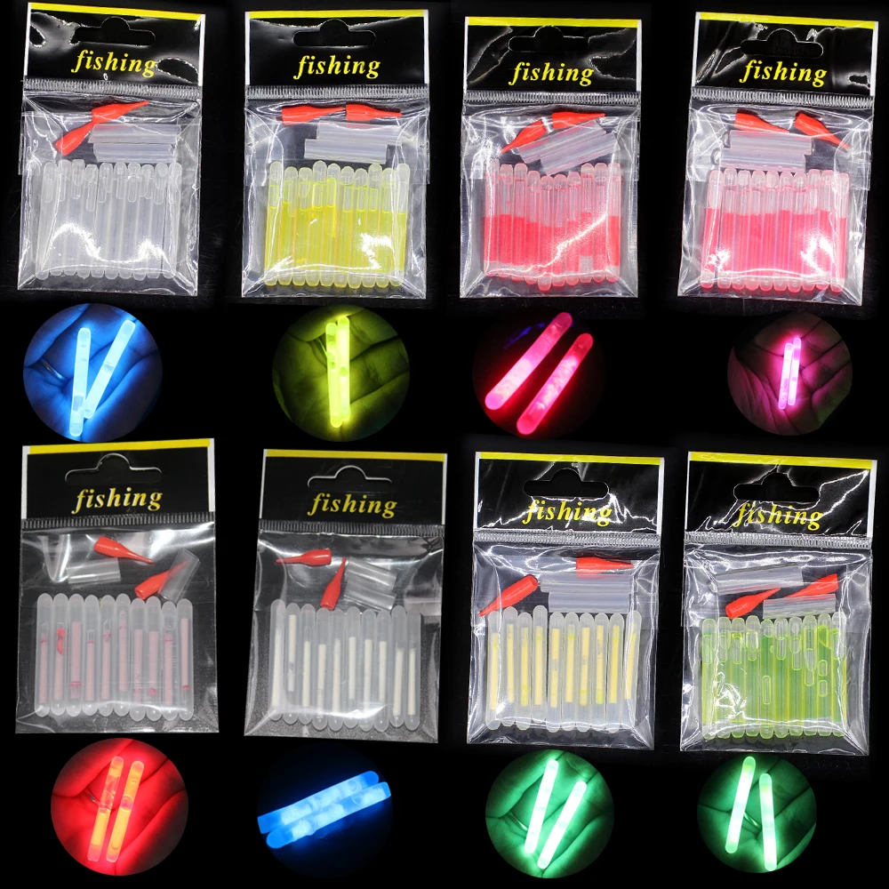 10pcs/bag 4.5*40mm Fireflies For Fishing Float Fluorescent Lightstick Light Night Float Rod Lights Dark Glow Stick