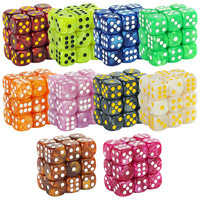 16MM Round Corner Game Dice Set 6-Sided Marble Acrylic Dices for  Tabletop Game Gambling Entertainment Party