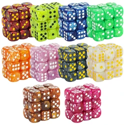 16MM Round Corner Game Dice Set 6-Sided Marble Acrylic Dices for  Tabletop Game Gambling Entertainment Party