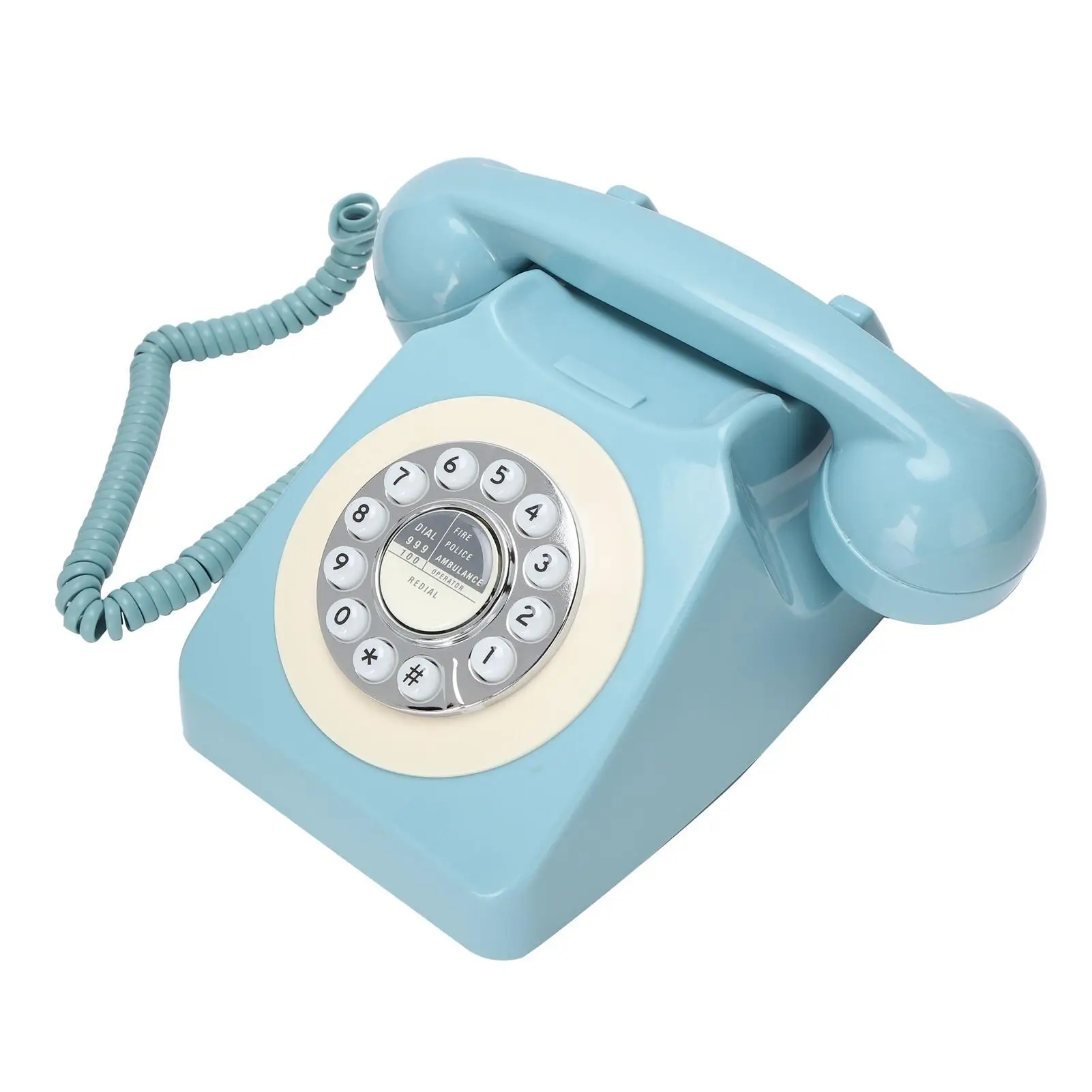 Retro Rotary Landline Telephone for home & Office - Classic Design, Corded Desk Phone, Vintage Style