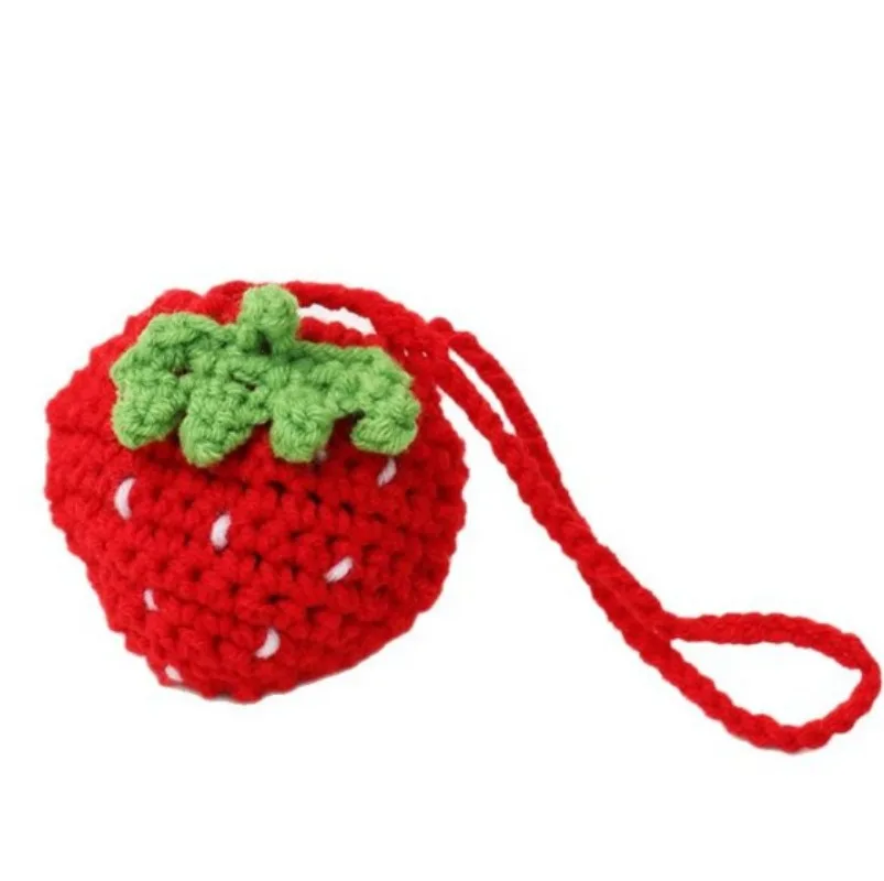 Handmade Crochet Fruit Purse, Knitted Wallet, Stylish Travel Accessory & Gift for Women, Mini Purse for Women view 6