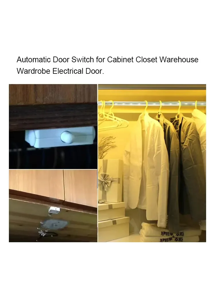 HX202 Control 1A 250V Closet Light Door Switch Normally Closed For Wine Cabinet Wardrobe Auto Reset