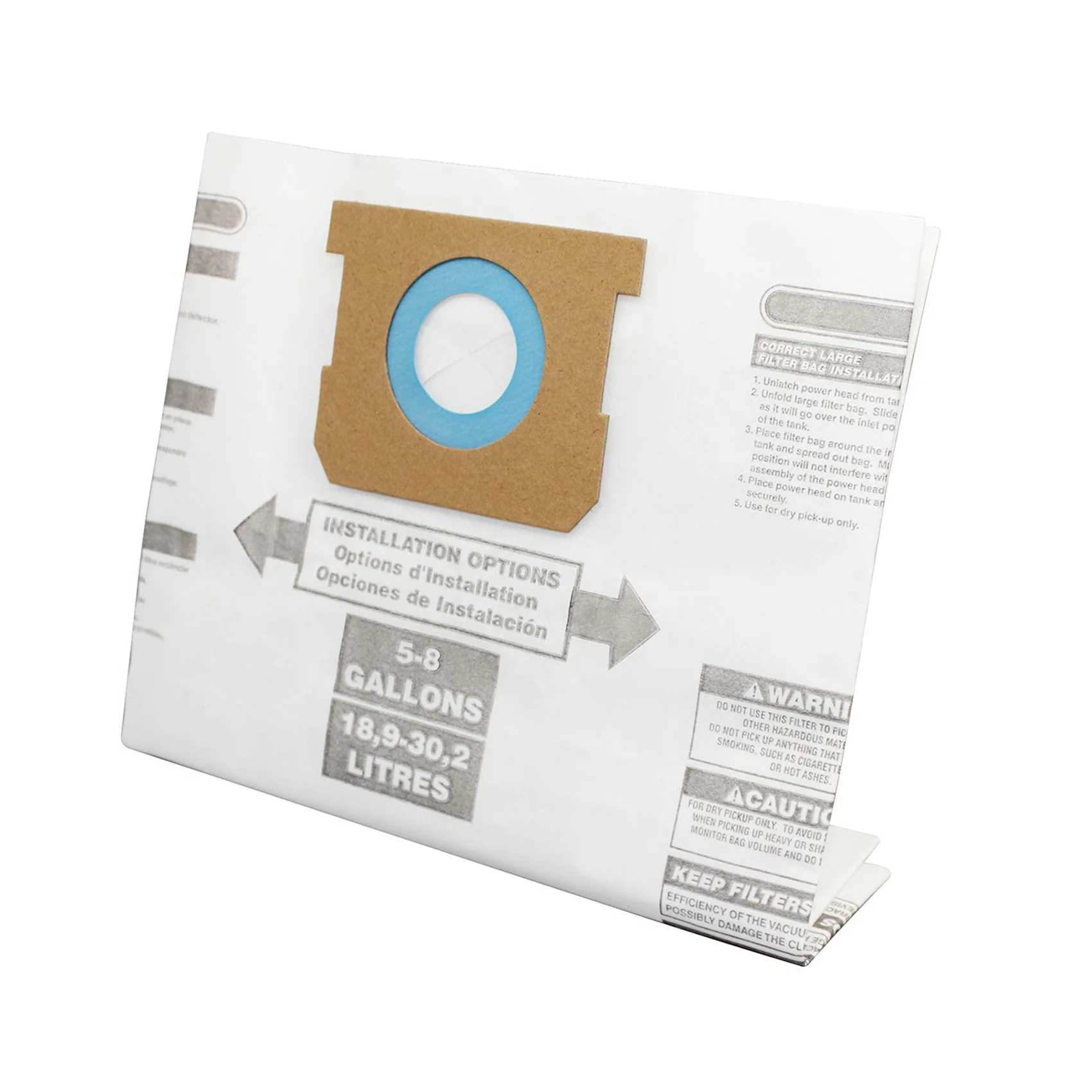 ABBK-10PC bolsas de repuesto para aspiradora húmeda/seca bolsas de polvo para aspiradora Shop-Vac Ridgid de 5-8 galones 9066100 90661 906-61