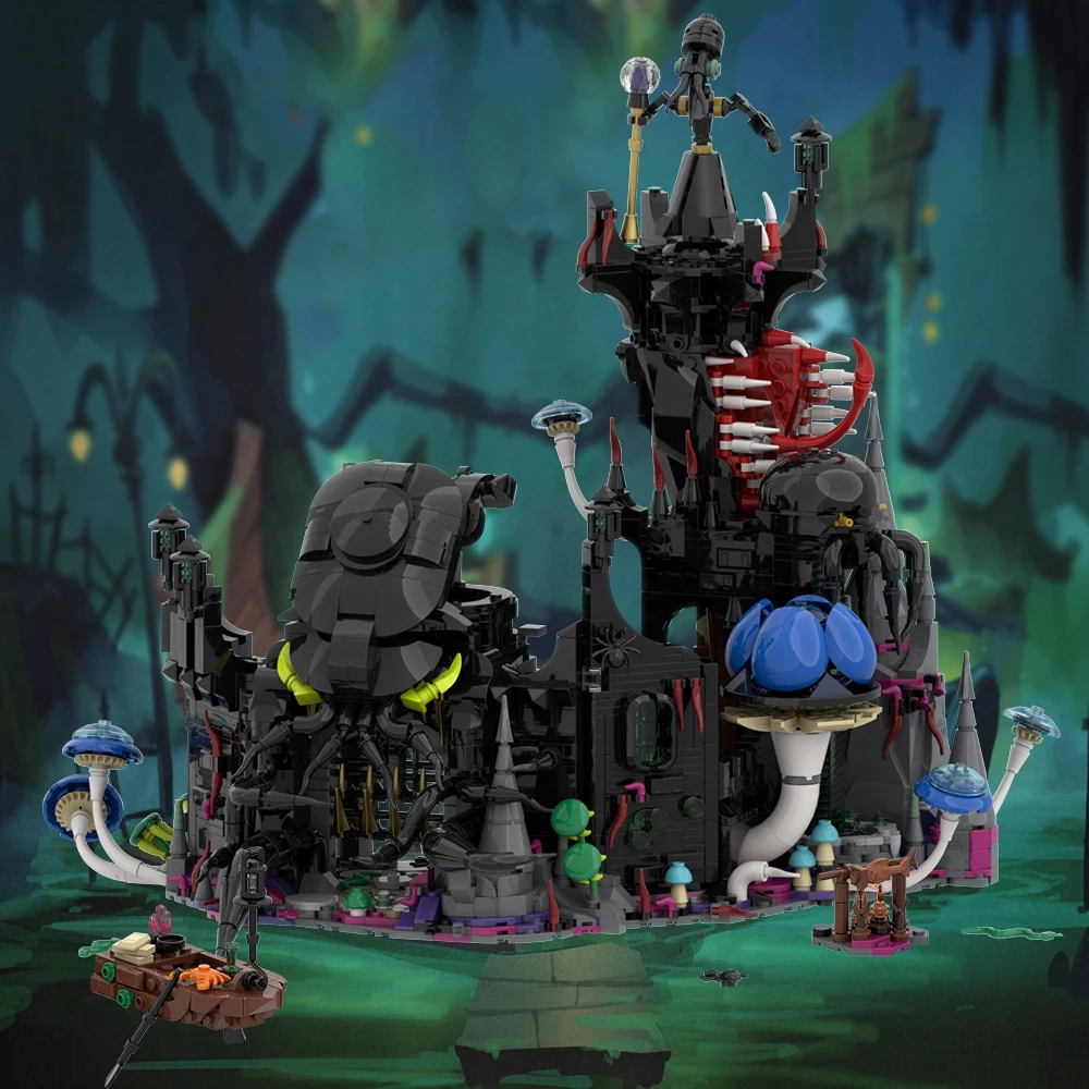 

MOC Eldritch Castle Christmas Weird House Building Sets Horror Fangs Ghost House Model Blocks Halloween Christmas Gift Kid Adult