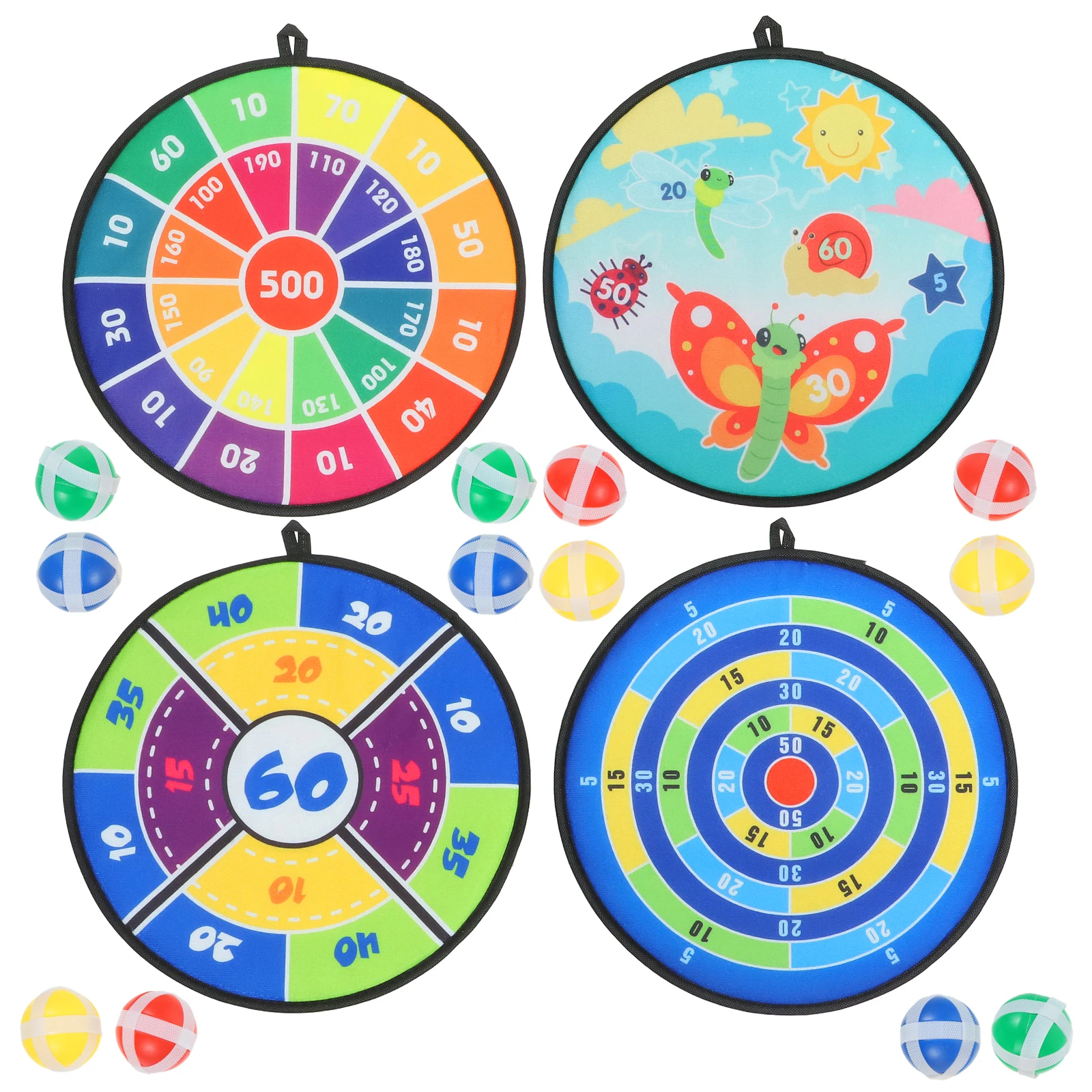 4 Zestawy Rzutki do Rzucania z Przylepnymi Kulkami, Zabawki Plenerowe dla Dzieci, Strzelanie do Tarczy