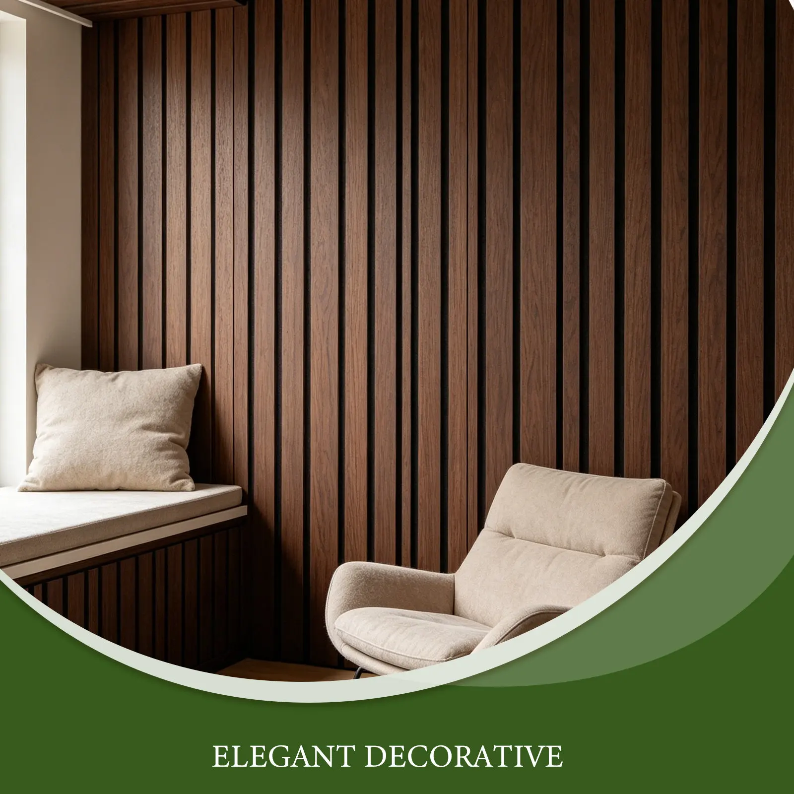 4Pcs Soundproof Acoustic Panels Peel Stick Walnut Slat Wall Panels Easy Install Bedroom Living Room Noise Reduction Decorative
