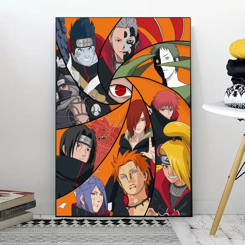 N-Naruto Akatsuki Poster for Living Room, Bedroom, Office, or Bar, Frameless, Indoor Use, Bedroom Wall Art.