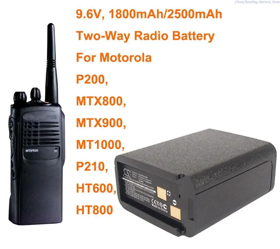 Cameron Sino 1800mAh/2500mAh Two-Way Radio Battery NTN4824A,NTN5414 for Motorola HT600, HT800, MT1000, MTX800, MTX900, P200,P210