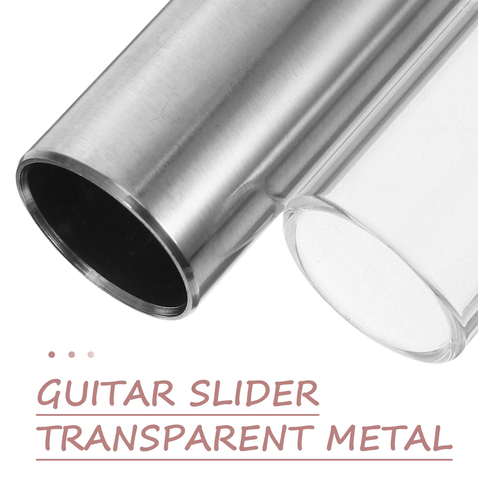 2 Pcs Knukle Slider Bass Guitar Finger Tube Guitars Medium Bottleneck Stainless Steel Glass Metal