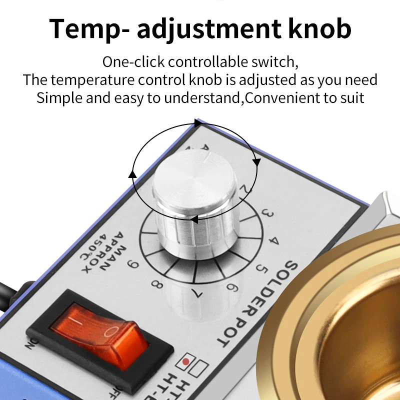 LUXIANZI 220 فولت 300 واط/500 واط المحمولة لحام وعاء القصدير فرن صهر يده قابل للتعديل التحكم في درجة الحرارة ديسولديرينغ حمام أداة