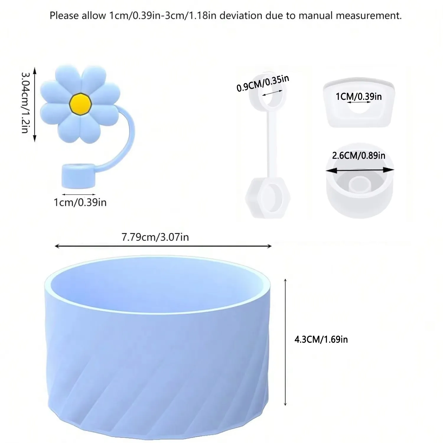 2Pcs Flower Straw Covers 3Pcs Silicone Spill Proof Stopper For 40oz Tumbler With Lid Handle Compatible for Stanley Accessories