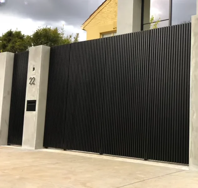 

Electric Garden Palisade Fence Gate Automatic Sliding Security Driveway Gate Aluminum Turning Sliding Gate