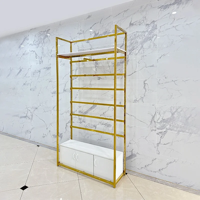 ชั้นวางโชว์วิกผมแบบปรับได้สำหรับร้านบูติก Custom.Custom .Custom พร้อมตู้โชว์เสื้อผ้า