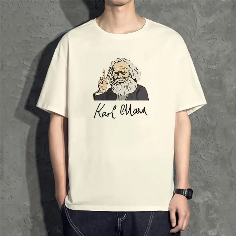 Men\'s T-Shirts Karl Marx Workers Unite Novelty 100% Cotton Tees Communism Marxism Socialism T Shirts Crew Neck Tops New Arrival