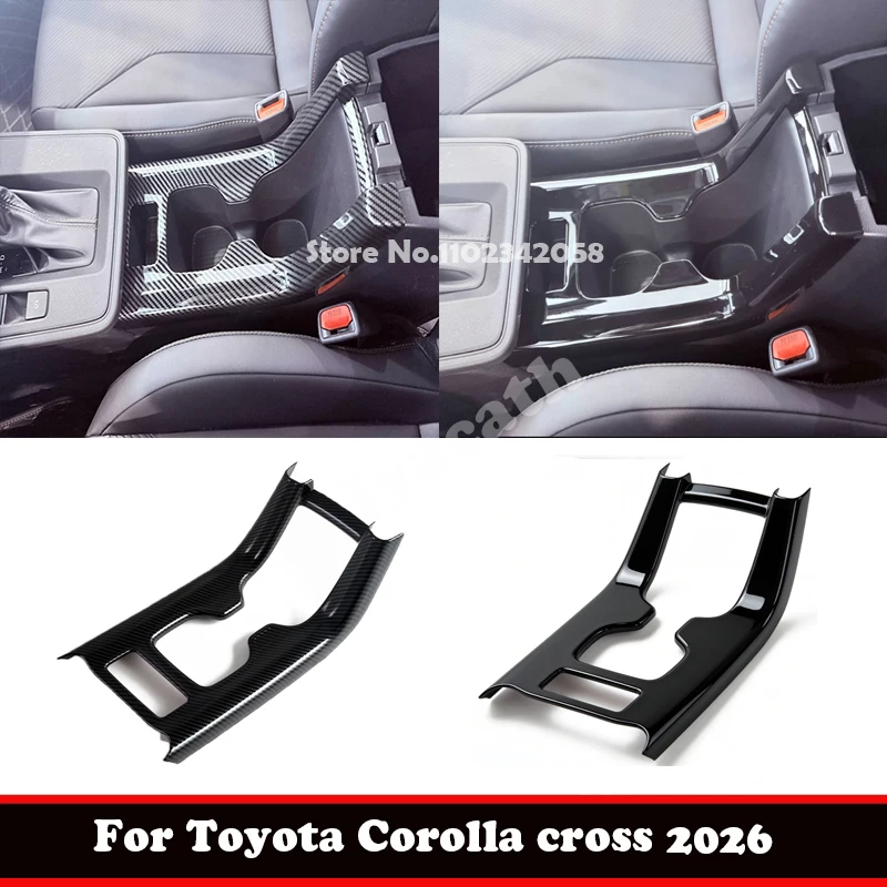 

LHD RHD для Toyota Corolla Cross 2025 2026, черный центральный механизм из АБС-пластика, передний держатель для стакана для воды, крышка ящика для хранения, аксессуары для интерьера