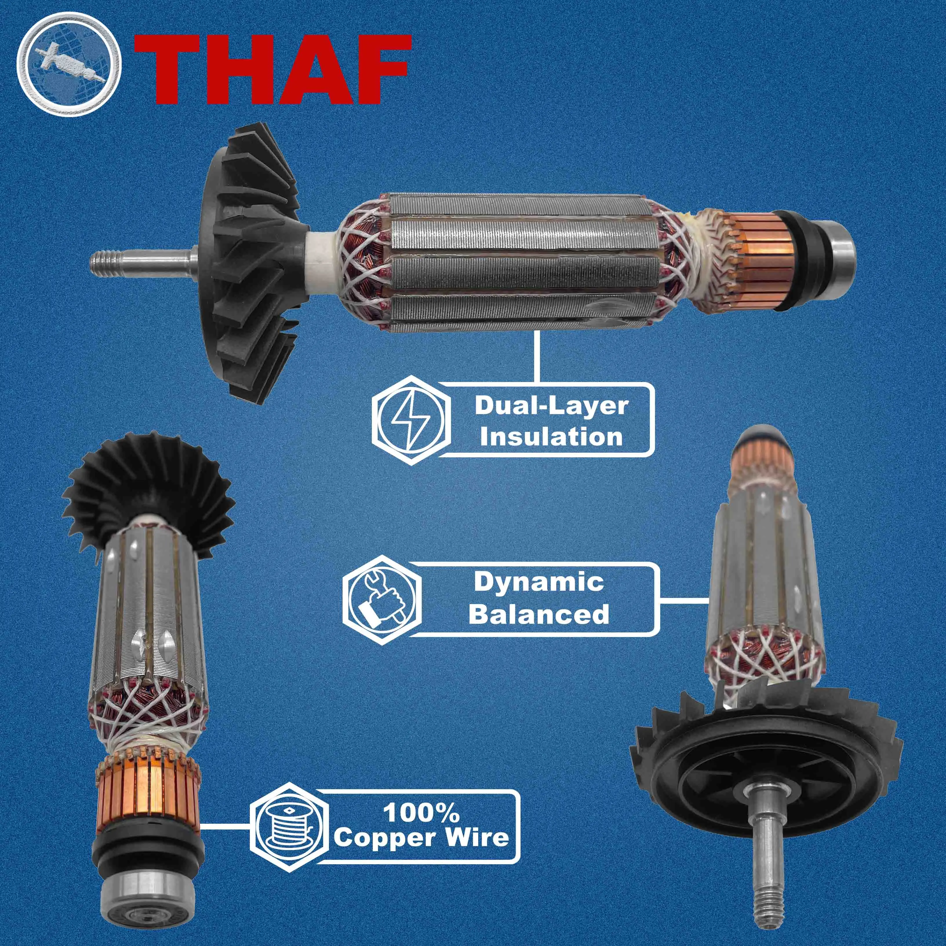 AC 220V 240V GWS900-100 GWS900-125 Armature Rotor For BOSCH GWS9-115 GWS9-125 Angle Grinder Spare Parts Grinder GWS 900-100 GWS