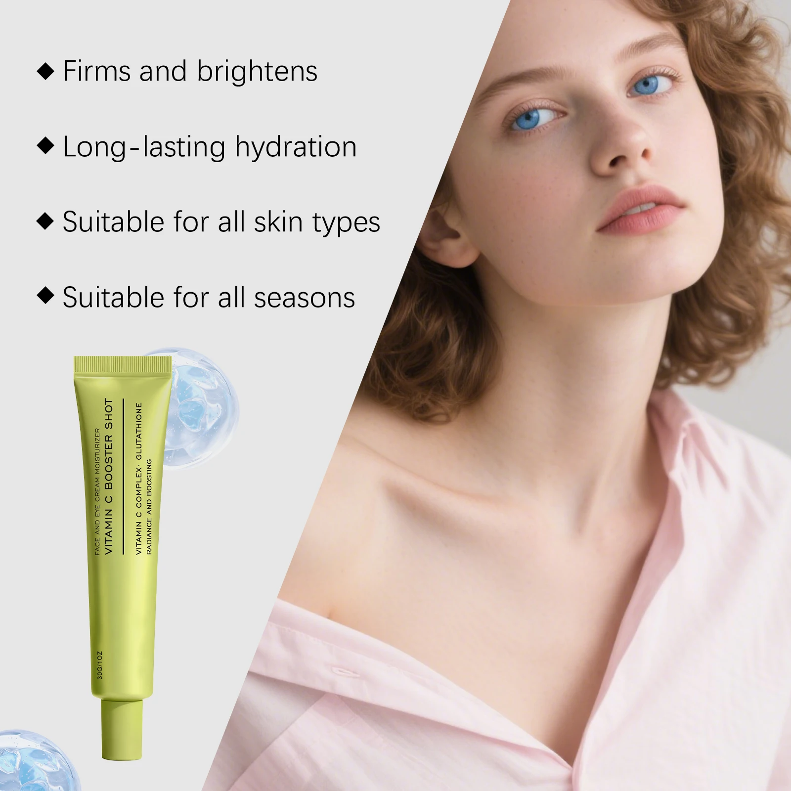Vitamin C Booster Shot Face Cream Niacinamide Brightening Improve Fine Lines Moisturizer Soft Skin Daily Lock Water Face Cream