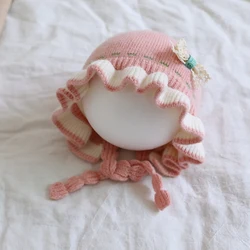 Autumn Newborn Baby Hat for Girls Knit Infant Hats Fashion Ruffle Warmer Baby Caps Cute Toddlers Princess Hats Accessories