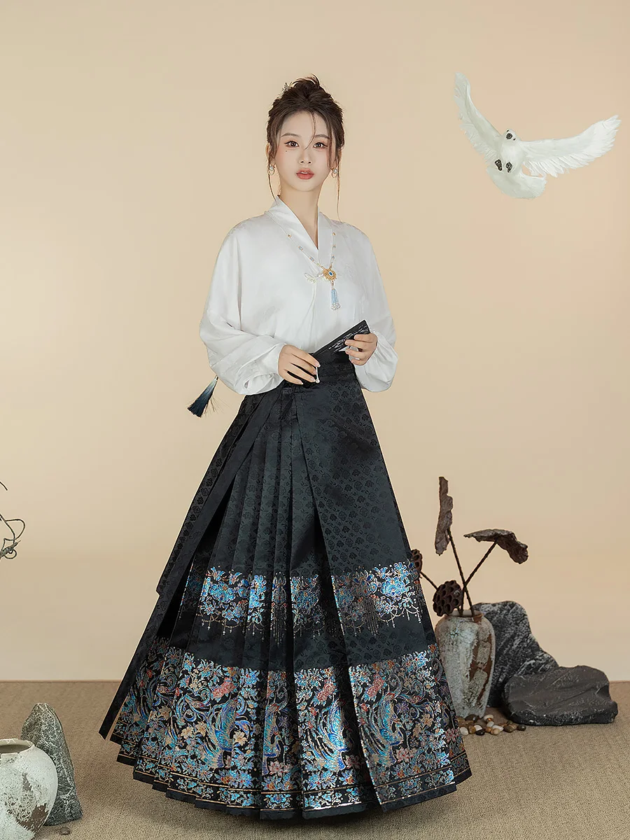 

Mamian Qun Skirt Horse-Face Skirt Chinese Style Hanfu Women's Suit