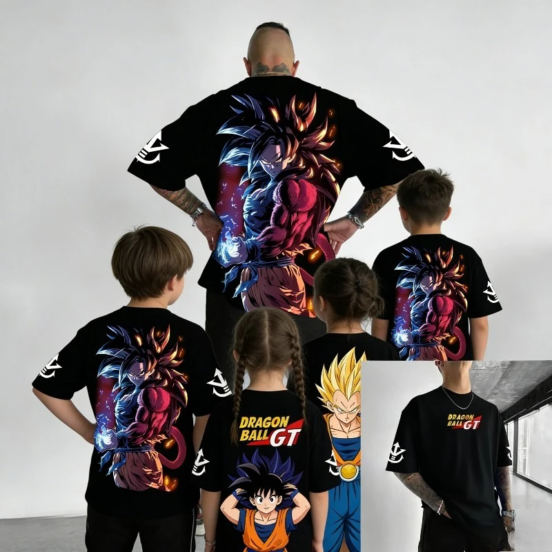 Übergroßes Anime-T-Shirt für Herren, Dragon Ball, Damen-Kurzarmshirt, Streetwear, lässig, Sommer, trendiges Oberteil, Grafikdruck, Baumwolle