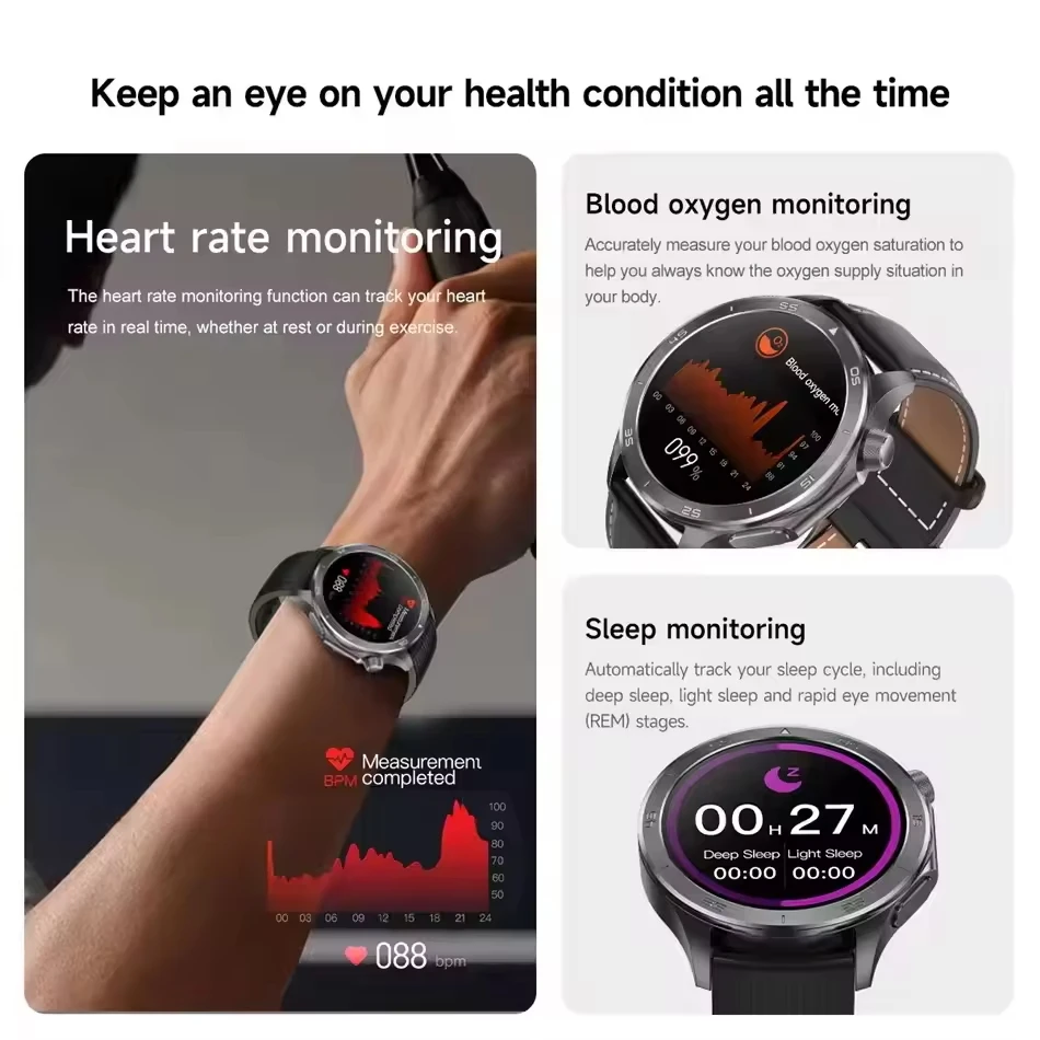 2025 New For OPPO Watch X2 Smart Watch GPS Sports Track Heart Rate Music Bluetooth Call IP68 Waterproof AMOLED Smart Watch