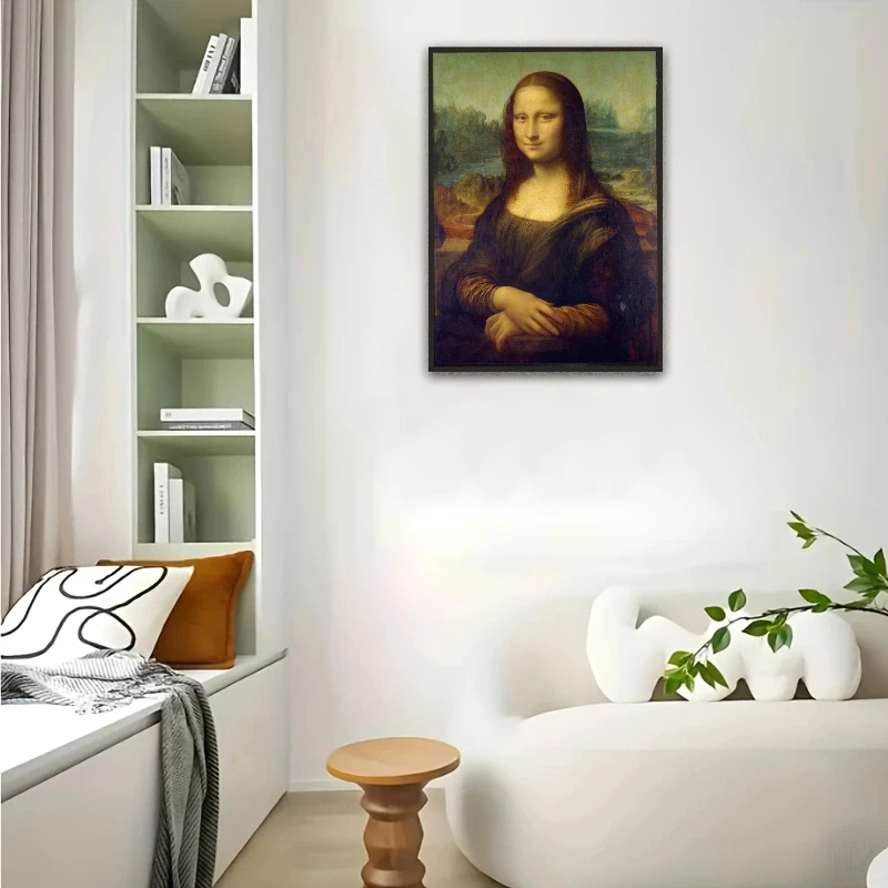 1000Pcs Adult Jigsaw Puzzle Mona Lisa Classic World‑Famous Painting Pattern, 26.77×19.29 Inch Cardboard Leisure Home Wall