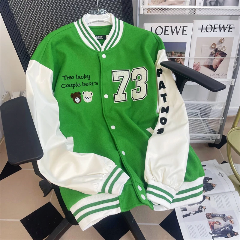 American retro street bombing baseball jacket for women, 2024 spring and autumn new style ins trendy loose oversized jacket