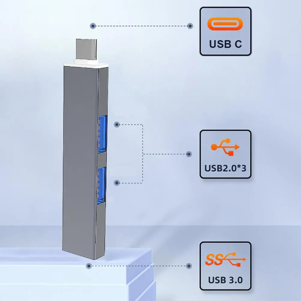 High-performance USB/Type-C to 3 USB Docking Station Drive Free USB Hub USB/Type-C to 3 USB Hub Expander PC Accessories