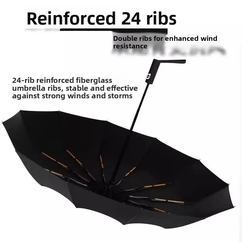 مظلة أوتوماتيكية ذات 24 ضلعًا للحماية من الشمس ومقاومة للماء وحماية من الأشعة فوق البنفسجية مقاس كبير للرجال والنساء مظلة مزد... #5