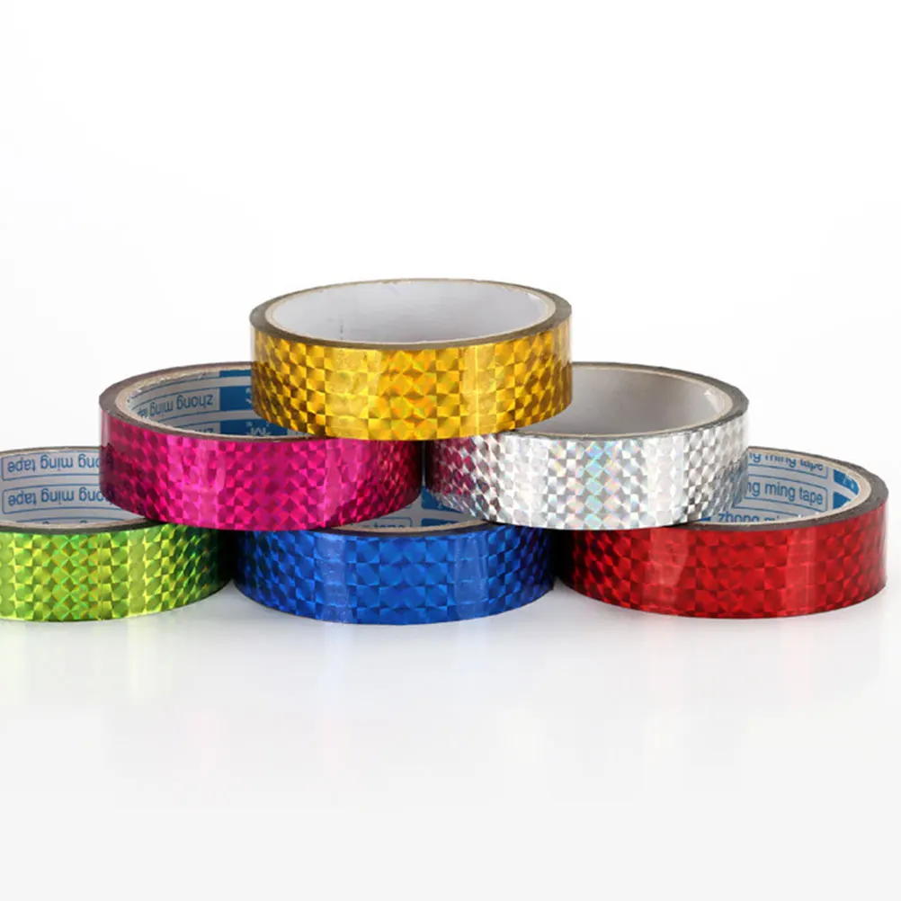 

6 Rolls Craft Colored Masking Holographic Tape Photo Album Decoration DIY Textured Paper
