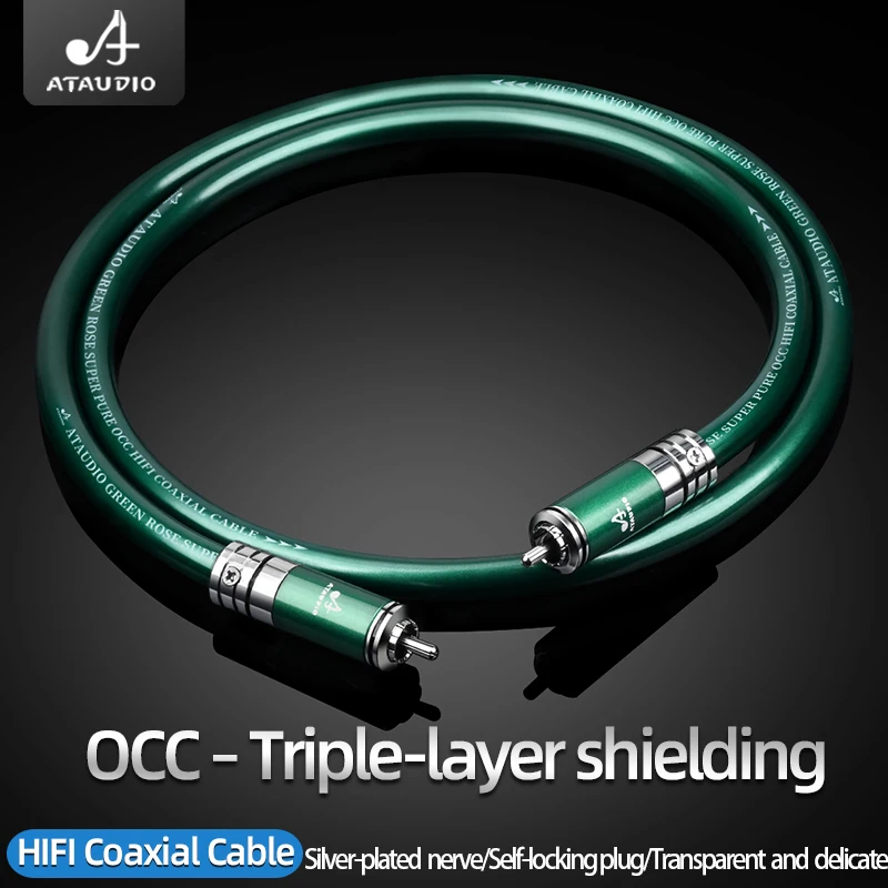 Hifi RCA Coaxial Audio Cable Hi End OCC Digital SPDIF Cable Male Speaker Hifi Subwoofer Cord With Self-locking RCA