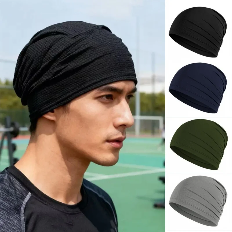 AliExpress NONE Quick Dry Breathable Stretch Beanie Skull Hat Unisex Sports Running Headwrap Hat Cycling Under Helmet Liner Absorbent Sweat Cap