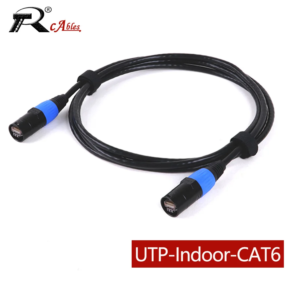 1pc UTP RJ45 8P8C Cat6 Stage Ethernet Extension Cable Indoor LAN Network Cable with Zinc Alloy Waterproof RJ45 Connector