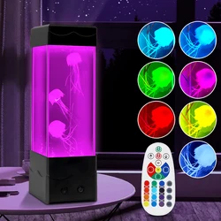 6 Color Changing Jellyfish Lamp Remote Control Table Night Light Children's Gift Aquarium Atmosphere Lamp Home Bedroom Decor