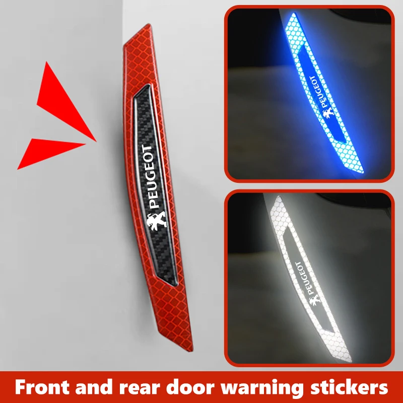 For Peugeot Car Door Bumper Strip Reflective Anti Scratch Protect Stickers 207 208 2008 3008 307 308 206 407 508 5008 106 107