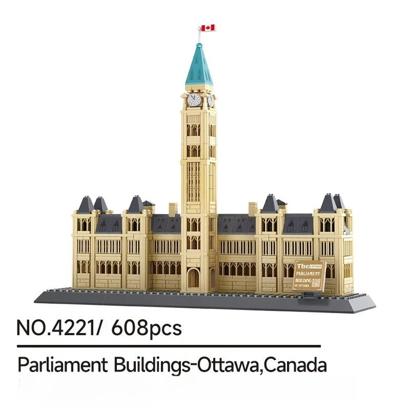 셈보 오타와 의회 언덕 건축 블록 창의적 조립 캐나다 의회 건물 건축 모형 장식 선물