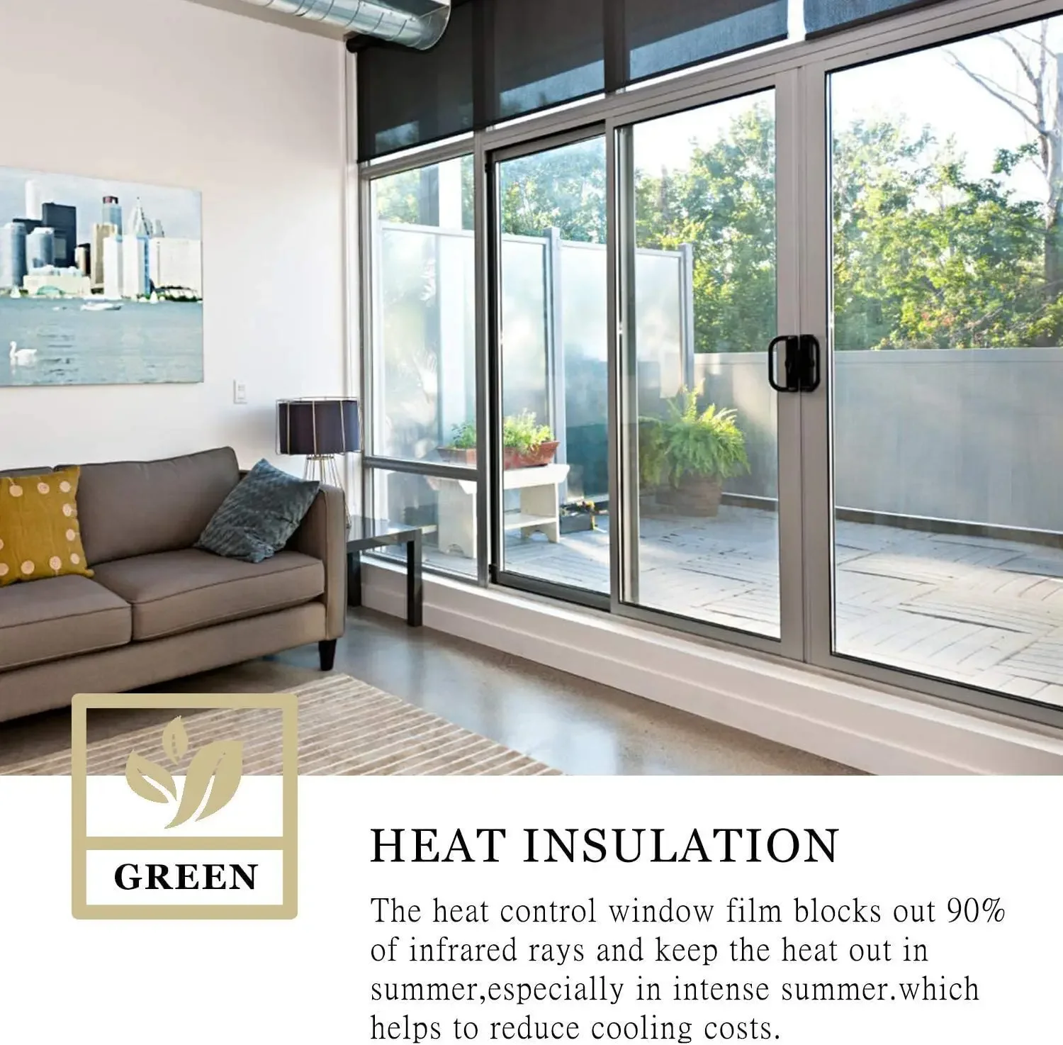 2M One Way Mirror Window Film - Self-Adhesive Reflective Tint for UV & Heat Blocking (Anti-Peeping)