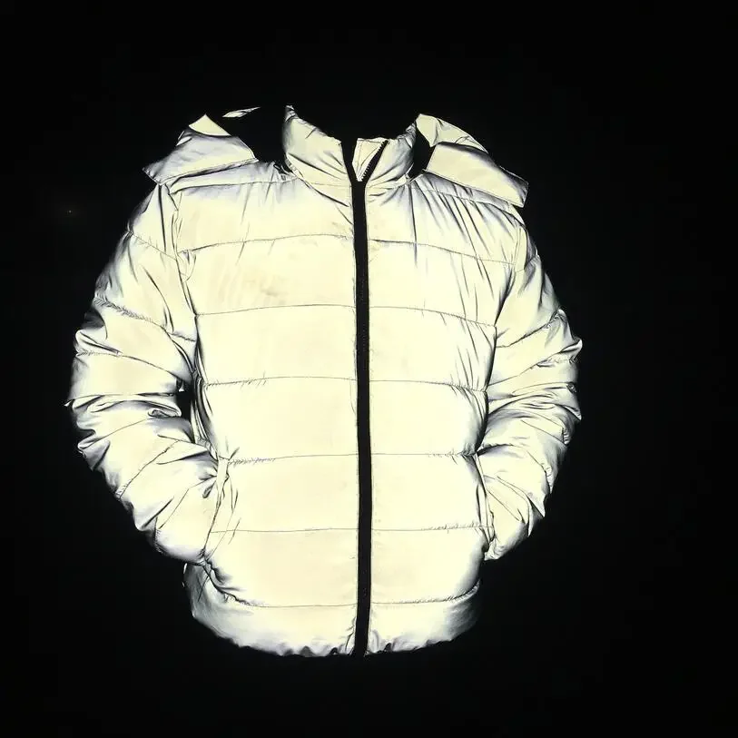 Veste matelassurera en coton épais pour hommes, veste à capuche noctilucent, vêtements chauds, adolescents, nouveau, hiver, 2024