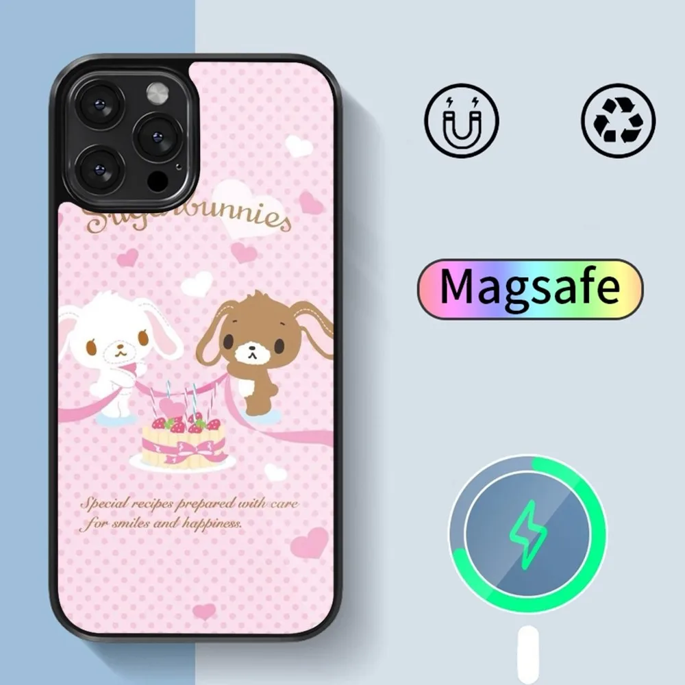 MINISO Sugarbunnies Phone Case For iPhone 14 13 12 11 15 Pro Max Plus Magsafe Magnetic Cover