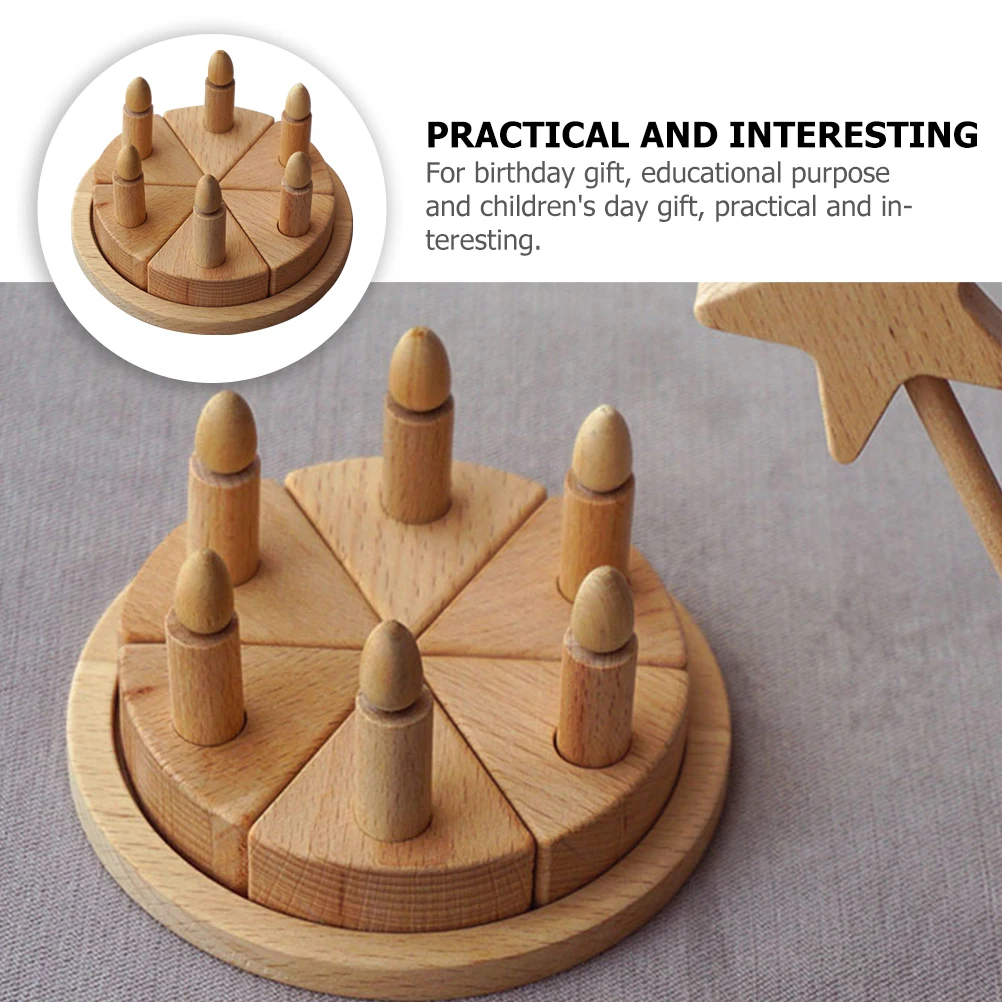 

Wooden Cake Set Diy Craft Toy For Childrens Day Gift Hand Eye Coordination Skills Training Educational Purpose