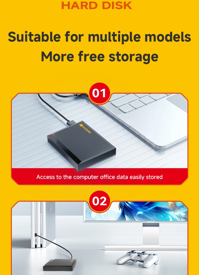 KODAK P190 Tragbare Externe Festplatte HDD 500GB 1TB USB 3.0 Mechanische Mobile Festplatte für PC Laptop Gaming-Speicher – Detail 3
